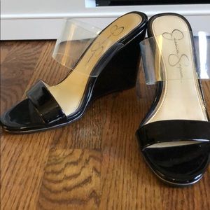 Jessica Simpson Patent leather wedges
